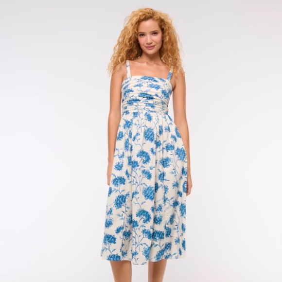 Abercrombie & Fitch Dresses & Skirts - The A&F Emerson Poplin Wide Strap Midi Dress | Brand New With Tags 🏷️